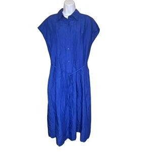 Uniqlo X Comptoir Des Cotonniers Linen Blend Shirt Dress Sz Large Pockets NWOT